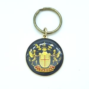 London City Coat of Arms Enamel Key Chain Souvenir Vintage
